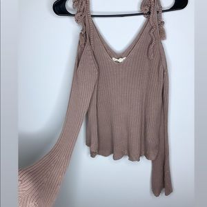 PAC sun tied shoulder sweater